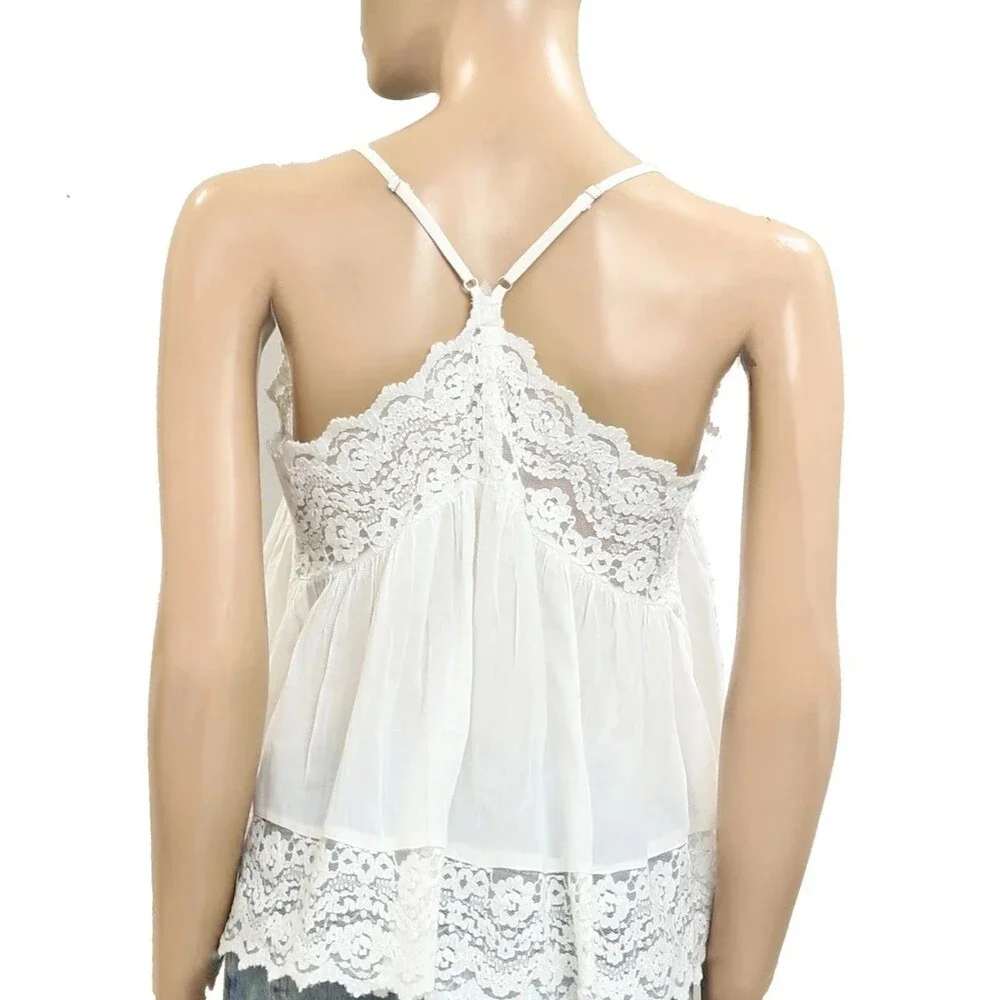 Intimately Free People Fiona Cami Blouse Top Tank Sleeveless Slip Lace M 289763